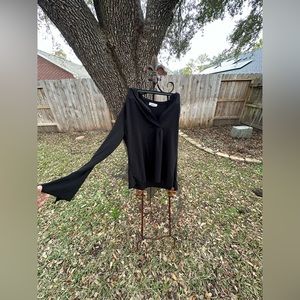 Sheer black longe sleeve blouse